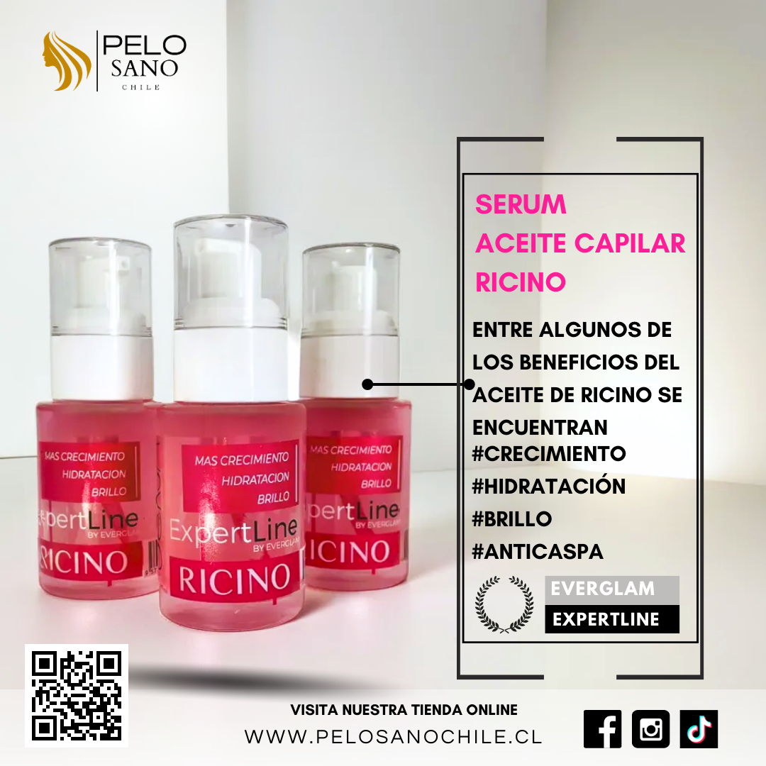 Kit Capilar Ricino Crecimiento y Anticaída | Shampoo + Acondicionador + Máscara Botox + Sérum Everglam (Incluye de REGALO: Cepillo + Colet elegante)