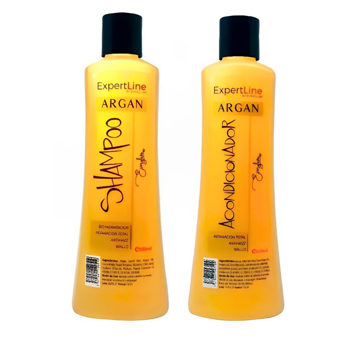 Kit de alisado ANTIFRIZZ capilar Shampoo+acondicionador Argán ExpertLine Everglam