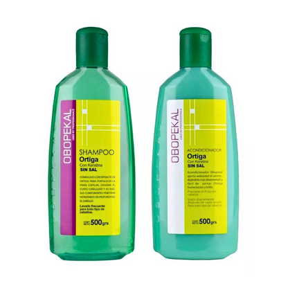 Pack Shampoo + Acondicionador De Ortiga Obopekal 500ml