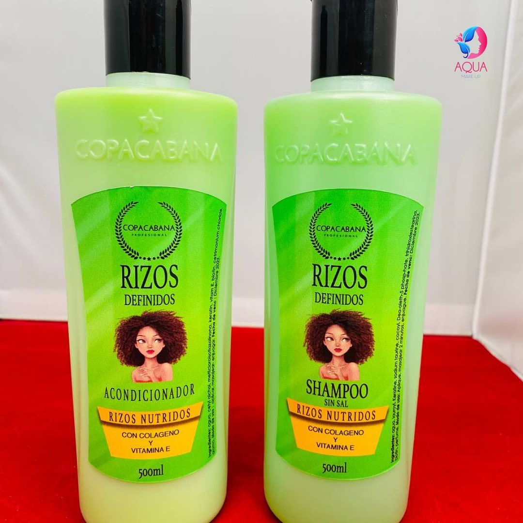 Pack Shampoo + Acondicionador Para Rizos colágeno y vitamina E Copacabana 500 ml