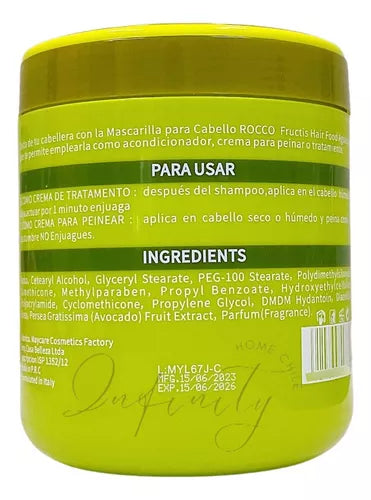 Crema mascarilla para Hidratar y Peinar con extracto de Aguacate 1000ml Rocco