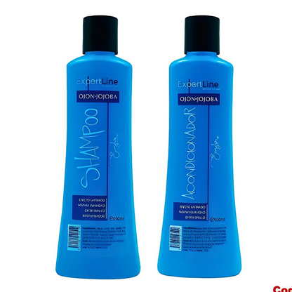 Kit de suavidad y satinado capilar Shampoo+acondicionador Ajon y Jojoba ExpertLine Everglam