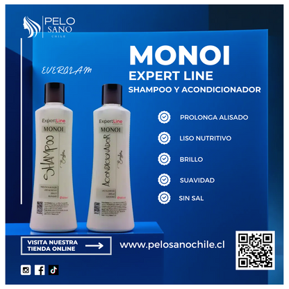 Kit de alisado capilar Shampoo+acondicionador Monoi ExpertLine Everglam