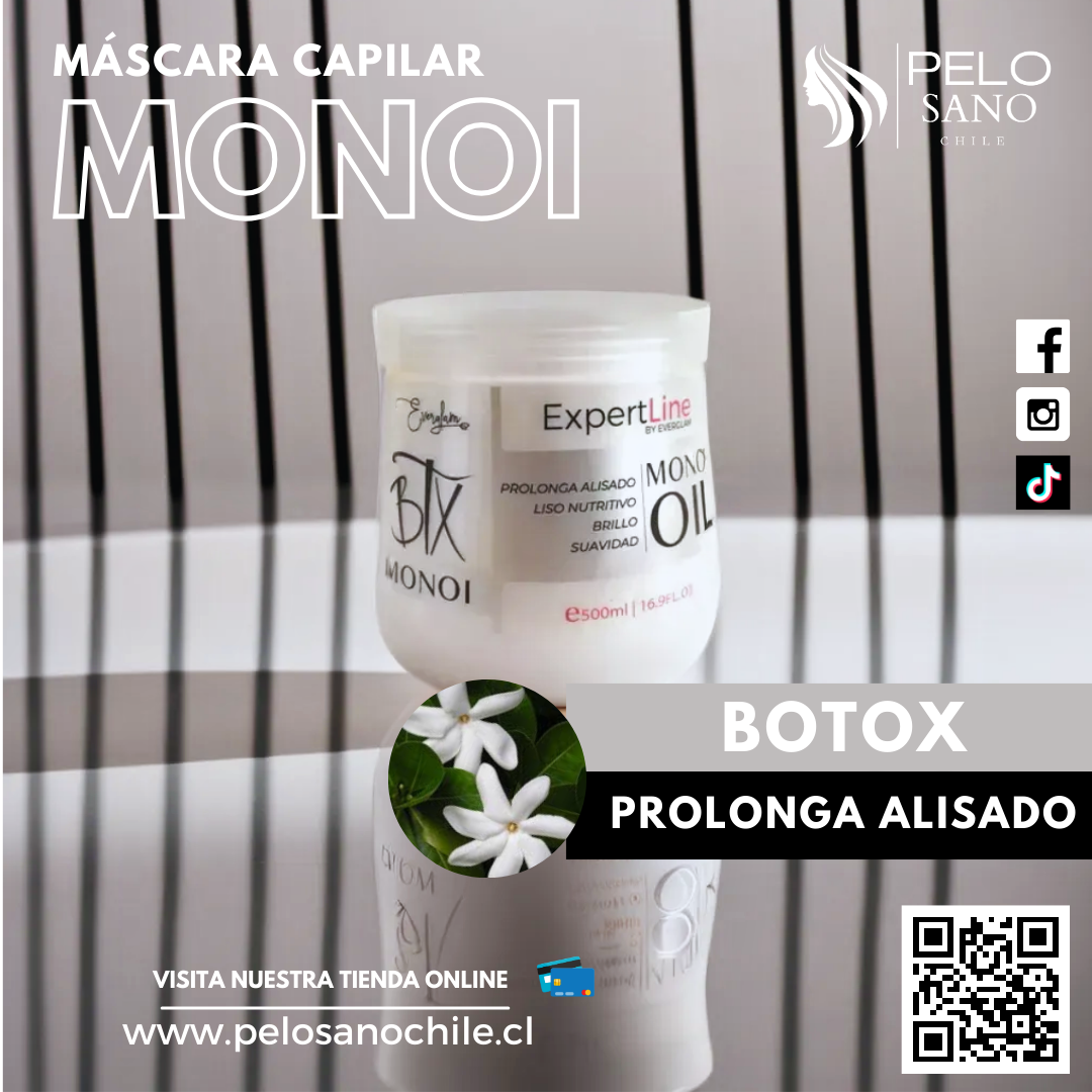 Máscara Botox Monoi crema NUTRICIÓN Y SUAVIDAD capilar ExpertLine Everglam