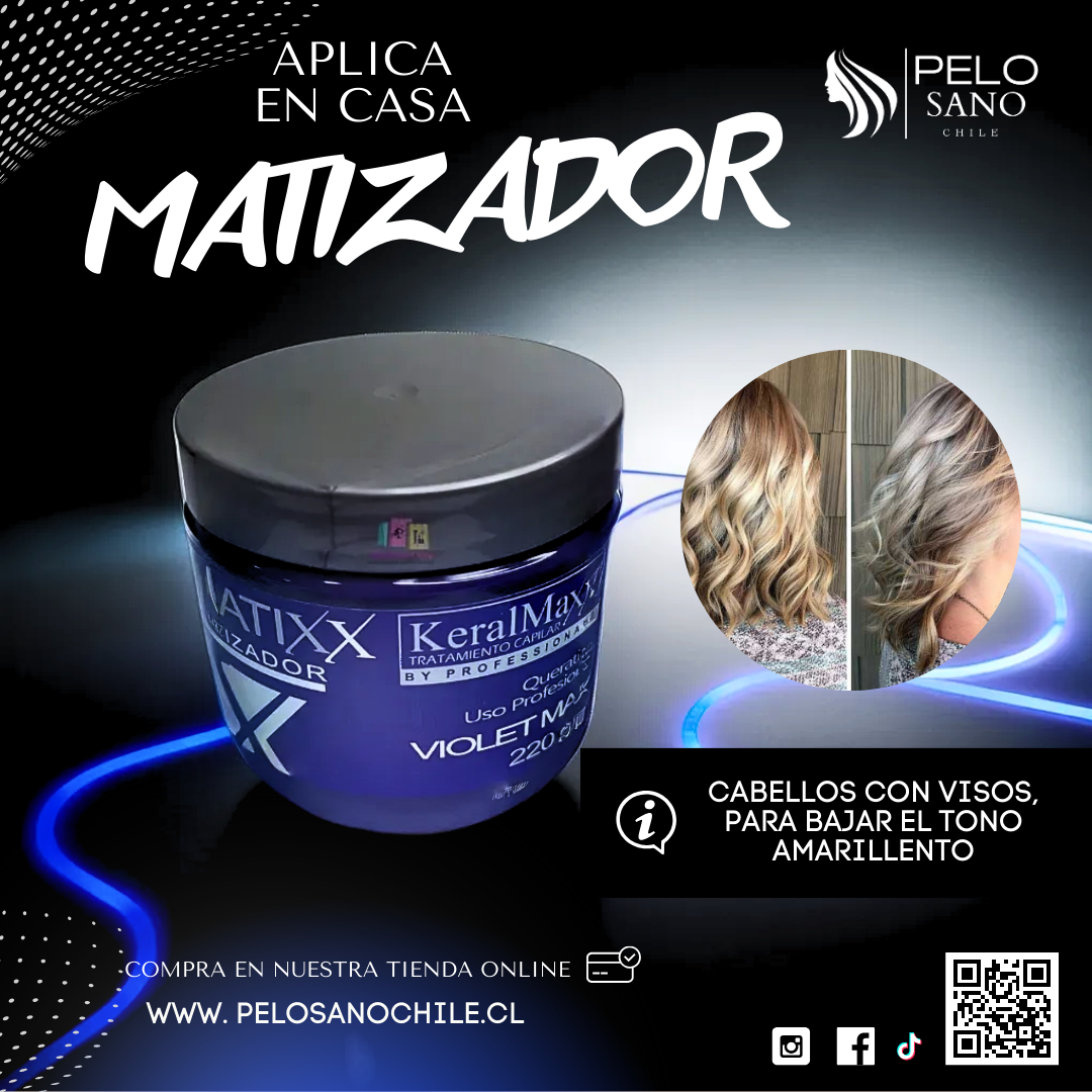 Matizador peluquería profesional MATIXX Cabello Violeta 220 ml Keralmax