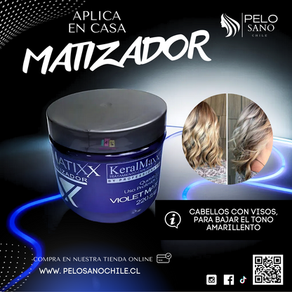 Matizador peluquería profesional MATIXX Cabello Violeta 220 ml Keralmax