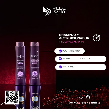 Pack Shampoo Y Acondicionador Post alisado Rocco 400 Ml