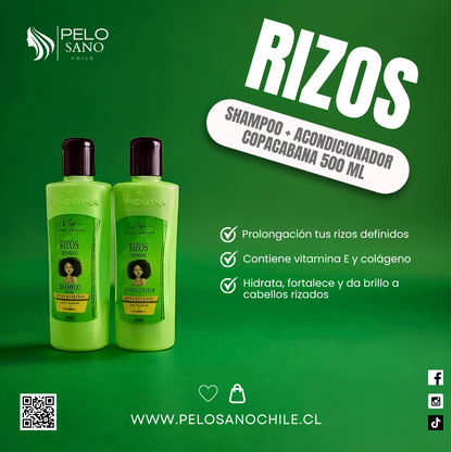 Kit Capilar Rizos Definidos &amp; Nutrición Profunda | Shampoo + Acondicionador + Spray Copacabana